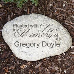 Personalized Planted with Love Memorial Garden Stone