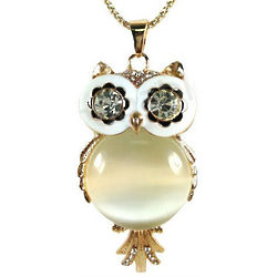 White Belly Owl Necklace