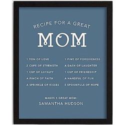 Personalized Mom's Recipe Black Framed Art