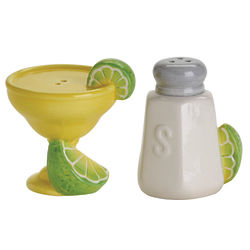 Margarita Salt and Pepper Shakers in Green, Yellow, and White