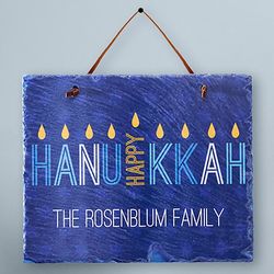 Personalized Happy Hanukkah Slate