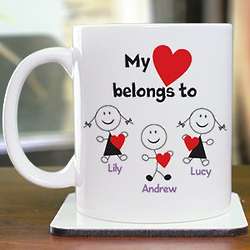 My Heart Belongs To Personalized Coffee Mug