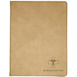 Doctor's Light Brown Leatherette Personalized Portfolio