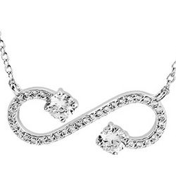 Tiffany Inspired Sterling Silver Open Scroll Infinity Necklace