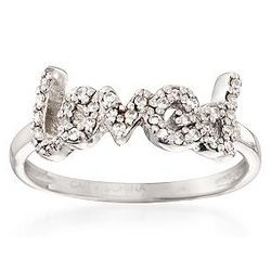 Cubic Zirconia Loved Ring in Sterling Silver