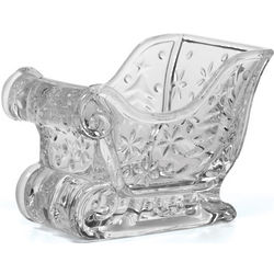 Clear Glass Sleigh Candy Dish