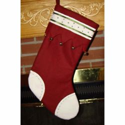 Fun Polka Dot Trimmed Personalized Christmas Stocking
