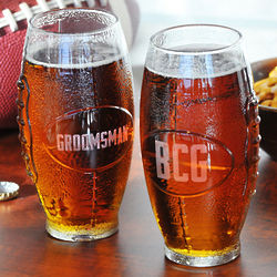 Personalized Glass Football Tumbler