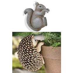 Squirrel and Hedgehog Flower Pot Huggers