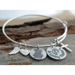 In Loving Memory Personalized Adjustable Wire Bangle Bracelet