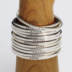 Engraved Sterling Silver I Am Stacking Bangle