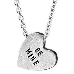 Be Mine Sterling Silver Conversation Heart Necklace