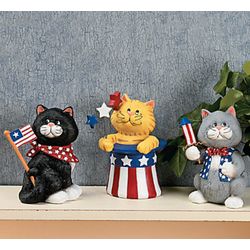 Patriotic Cat Figurines
