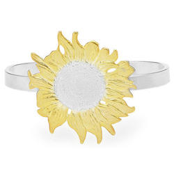 Handcrafted Golden Sunflower Cuff Bracelet