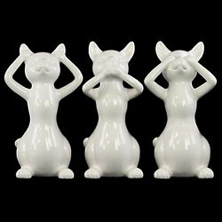No Evil Ceramic Cat Figurines