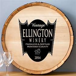 Personalized Family Crest Wine Barrel Sign