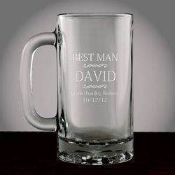 Personalized Best Man Glass Beer Mug