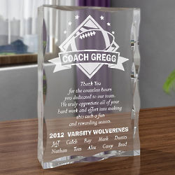 Personalized Football Coach Plaque