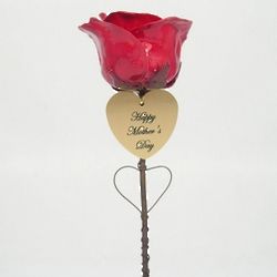 Copper Mother's Day Rose with Engraved Heart