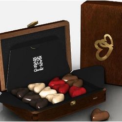Romantic Sapphire Cocoa Kiss French Chocolate Hearts Gift Box