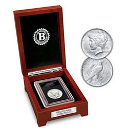 High-Relief 1921 Peace Silver Dollar with Display Box