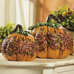 Embossed Leaf Decorative Pumpkins