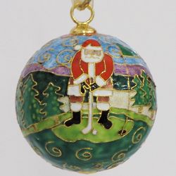 Handmade Golfing Santa Christmas Ornament
