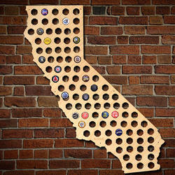 Giant Extra Large California Beer Cap Map