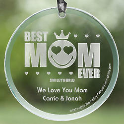 Personalized Mother's Suncatchers - Smiley Face Best Mom Ever