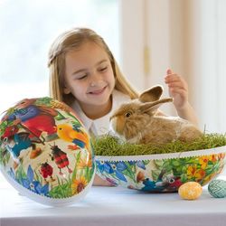 Big-as-a-Basket Easter Egg and Pet Rabbit Stuffed Animal