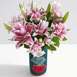 Roselilies for Mom with All Across Africa Vase
