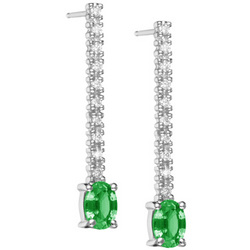 Emerald Earrings in 18K White Gold