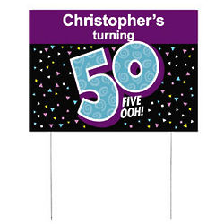 Personalized Look Who's 50 Yard Sign