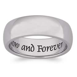 Stainless Steel Love Now and Forever Sentiment Band