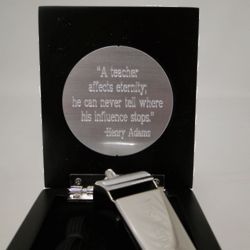 Engraved Whistle with Teacher Quote