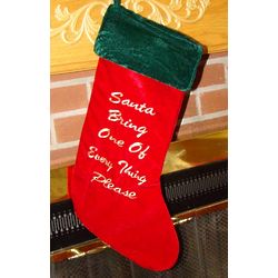 Velvet Personalized Christmas Stocking