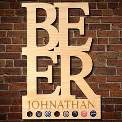 Personalized Beer Birch Wood Bar Sign