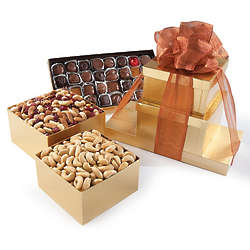Nuts and Chocolates Golden Gift Tower