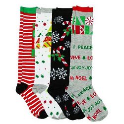 Knee High Festive Holiday Christmas Socks
