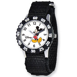Mickey Mouse Watch with Black Velcro Band