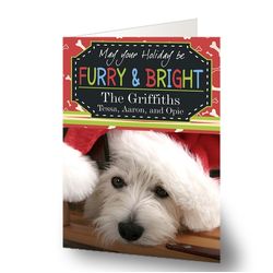 Furry and Bright Personalized Holiday Cards