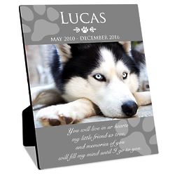 Personalized 8x10 Dog Memorial Photo Panel with Easel