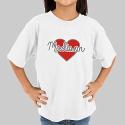 Kid's Personalized Heart Valentine T-shirt