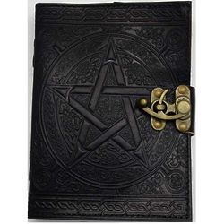 Pentagram Black Leather Journal with Latch