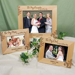 To My Parents on My Wedding Day Personalized Picture Frame