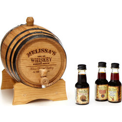 Personalized Whiskey Barrel with Whiskey and Rum Making Kit