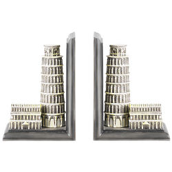 2 Leaning Tower of Pisa Bookends