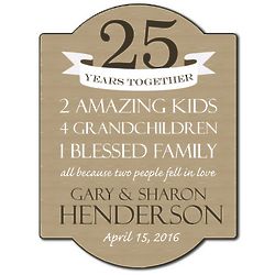 25 Years Together Personalized Family Wall Art