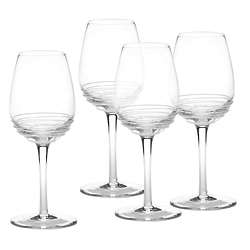 4 Swirl White Wine Glasses