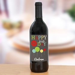 Personalized Birthday Balloons Wine Bottle Label
